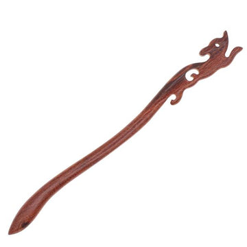 CrystalMood Handmade Carved Rosewood Running Squirrel Hair Stick